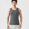Chaleco Fresco de Algodón Tencel para Hombre, Primavera y Verano, Hombro Ancho, Corte Holgado, Transpirable, Talla Grande, Camiseta de Tirantes Base sin Mangas, Camiseta Blanca Deportiva