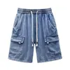 Shorts de Mezclilla Cargo para Hombre Verano 2025 Delgados Casuales Cómodos Transpirables Modernos Versátiles Sueltos a la Rodilla