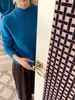 Várias Cores SelecionadasMacio, Elástico, Confortável, Sem Costura, Peça Única, Lã Pura, Gola Semi-Alta, Suéter de Tricô, Feminino, Outono/Inverno, Pulôver, Suéter