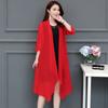 Chiffon Cardigan Casaco Mulheres de médio comprimento Moda All-Match grande tamanho casaco protetor solar para a primavera e verão estilo ocidental xale para os idosos