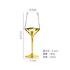 Copo de Vinho Tinto Bordeaux Moderno Simples Taça com Haste Dourada Fundo Dourado Brilhante Taça de Champanhe Decoração de Mesa Copo de Água