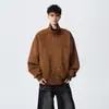 Chaqueta rígida retro minimalista para hombre, nuevo diseño de alta gama estilo americano primavera/otoño 2026, top con cuello de solapa