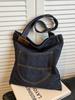 Bolsa jeans de comércio exterior feminina grande capacidade 2025 nova primavera e verão bolsa de ombro multifuncional bolsa de viagem de classe