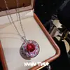 Joyería Palacio Italiano Iris Morado Girasol Piedra Preciosa Collar Banquete Alta Costura Lujo Para Flor Anillo