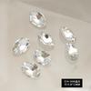 Uñas delgadas joyería de diamantes flash ovalado huevo de paloma diamante con forma de fondo puntiagudo cristal blanco diamante pila accesorios para uñas