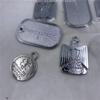 Placa de perro de acero inoxidable de imitación letras artesanía esmerilada accesorios de joyería de águila etiqueta grande de soldado insignia de bastón de serpiente personalizada insignia de honor