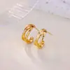 Pendientes Cruzados Chapados en Oro de 18 Quilates para Mujer, Pendientes de Diseño Exclusivo, Nuevo Estilo Caliente 2025, Pendientes de Lujo Ligero y Gama Alta