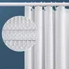 Venta al por mayor del fabricante Cortina de ducha impermeable de una sola capa con tejido gofrado grueso Partición de baño de hotel Ojales metálicos Exportación transfronteriza