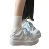 Zapatos de Estilo Universitario Coreano para Aumentar la Altura con Suela Gruesa para Mujer 2026 Nuevas Zapatillas Blancas de Caña Baja para Primavera Zapatos de Estudiante Zapatos de Pan