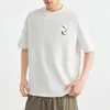 Camiseta Masculina Momaik de Alta Qualidade para o Dia a Dia com Bordado de Pena Manga Curta Modelo Novo Verão 2026 Camiseta Masculina 220Gt 75858