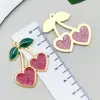 Pendientes Colgantes de Aleación Acrílica de Cereza de Cristal 3D para Hacer Manualidades Transfronterizos, Collares, Llaveros, Accesorios de Joyería