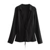 Comércio Exterior Feminino Verão Novo Estilo Europeu e Americano Fashionável Elegante Camisa Top com Laço Renda Cadarço Recorte 4661041