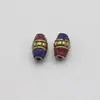 Cuentas de Cobre Nepalí Incrustadas Hechas a Mano Cuentas Pequeñas Pulsera DIY Cuentas Espaciadoras Cuentas de Barril Estilo Étnico Pulsera Llavero Accesorios Cuentas