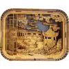 Imán de Refrigerador de Talla de Madera Creativo Imán Estéreo de Ciudad Regalo Conmemorativo Cultural y Creativo de Viaje Regalo Gato de la Ciudad Prohibida de Madera Hangzhou