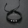 Pulsera de moda retro con cuentas de comercio exterior europeo y americano transfronterizo, pulsera de cuero tejido personalizada para hombre, cuerda de mano