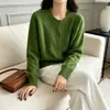 Foto real estilo preguiçoso cardigã de tricô trançado retrô feminino 2026 Outono Inverno de botões únicos slim-fit para o trabalho tricô