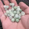 Cuentas Dispersas de Jade Material de Jade Bashan Cuentas Redondas Cuentas Dispersas 10mm Verde Frijol Cuentas Dispersas Pulsera Collar Accesorios Cuentas Dispersas