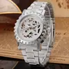 Reloj Mecánico Semi-Automático Hueco Casual de Moda para Hombre Winner Venta al por Mayor Colores Dorado y Plateado Disponibles