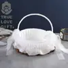 Cesta de flores para boda de estilo occidental transfronteriza nueva, cesta de flores de encaje creativa, cesta pequeña de regalo hecha a mano