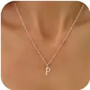 Amazon Moda Casual Versátil Corrente de Bolinhas Redondas - Colar de Contas com Clipe e Pingente de Letra Joias de Nicho Masculinas e Femininas