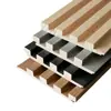 Painéis de Grelha de Madeira Maciça Atacado de Fábrica, Painéis de Parede de Fundo para TV de Madeira de Pinho Sem Pintura, Painéis de Grande Muralha Côncavo-Convexo, Painéis de Grelha de Porta Invisível