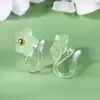 Pendientes de flor de acetato tridimensionales pequeños, frescos y lindos, exquisitos, pequeños, translúcidos, para uso diario, combinan con todo