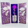 Conjunto de Caixa de Presente Flor Rosa Folha de Ouro 24K Imitação 520 Evento Dia dos Namorados Pequeno Presente Flor Romântico