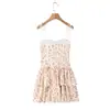 Marca Z Wholesale Vestido Corto Floral Dulce y Picante Vietnamita Estilo Nuevo Vestido de Tirantes Finos Nicho Ajustado al Cuerpo Comercio Exterior Vacaciones Verano Za