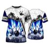 Camiseta 3D Nova de Boliche 2023 Verão Gola O Casual Manga Curta Top Esportivo Grande Moderno Roupa Masculina