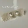 Ounihan Brincos Elegantes Exquisitos de Prata Esterlina S925 com Pérolas de Água Doce para Mulheres Pequenos Estilo Diário para Roupas de Trabalho Estilo Ins