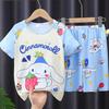 Comercio Exterior Sudeste Asiático Pijama Infantil Manga Corta para Niños y Niñas Dibujos Animados Estudiantes de Secundaria Cuello Redondo Traje de Verano para Aire Acondicionado