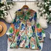 Camisa Estilo Dulce Francés con Estampado Floral para Mujer, Otoño 2026, Cárdigan Holgado Retro Maduro, Top para el Trabajo