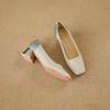 Zapatos de Mujer Yuanlitong Otoño Nuevo Piel Suave, Elegantes Zapatos de Salón Cuadrados de Moda para Mujer 2025, Tacones Altos Cómodos de Suela Suave