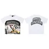 Camiseta de Estrás Emoción Mixta Calle Alta Americana Estampado de Bebé Ángel Holgada Algodón Puro Marca de Moda Manga Corta Verano