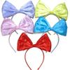 Acessório de Cabeça para Menina Sedan Vermelho Branca de Neve Cor Pura Tiara com Laço Tiara com Laço Acessórios de Cabelo