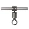Cabeça de Cobre Anel Divisor de Tubo de Cobre Gancho Divisor Swivel em Forma de T Três Garras Acessórios de Pesca Conjunto de Acessórios para Linha de Pesca em Água Salgada