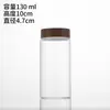 Botella de vidrio transparente de 47 mm con tapa de imitación madera para exhibir pulseras de sándalo, tarro de almacenamiento de cuentas de oración de agarwood de alta gama y palo de rosa