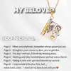 Collar de Acero de Titanio, Popular en Europa y América, Collar con Forma de Libro de Carta de Amor Grabada, Collar con Forma de Sobre de Carta de Amor Abrible, Cadena para Clavícula