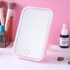 Espejo de Maquillaje LED con Luz Espejo de Relleno de Escritorio Atenuación Tricromática Puede Sostenerse Portátil para Estudiantes Dormitorio Tocador Espejo Pequeño