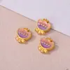 Cuentas Espaciadoras de Flor de Loto Caqui con Goteo de Aceite Chapadas en Oro Antiguo para Pulsera Collar Hecho a Mano Joyería Colgante Cuentas Sueltas Accesorios