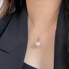 Collar Coreano Simple de Perla Shijia Individual Plata Esterlina S925 Diseño Exquisito de Nicho Colgante Elegante Cadena Clavícula para Mujeres