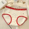 Pantaletas de Algodón Rojas para Mujer en su Año Zodiacal, Tiro Medio, 10A Antibacterianas, Entrepierna Extendida, Estilo Británico, Talla Grande, Mayoreo