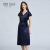 Novo Vestido de Seda para Mulheres 100% Seda de Amoreira Comprimento Médio Decote V Cintura Pode Ser Usado Frente e Verso Saia Elegante de Alças para Mulheres