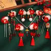 Horquilla Antigua de Año Nuevo para Niños Accesorios para el Cabello de Flor Roja Estilo Chino Festivo para Niña Pequeña Super Hada Tocado con Borla Oscilante