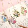Marcador de Página Metálico Personalizado Flor de Dezembro Fada Latão Vazado Estilo Chinês Cultural e Criativo Lembrança Exquisita Marcador de Página com Borla