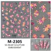 Nuevas Pegatinas para Uñas 5D en Relieve de Moda para Año Nuevo, Pegatinas Frescas de Arte para Uñas Estilo Francés, Pegatinas Japonesas Florales de Dibujos Animados