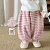 (9.15 Novedades) Pantalones de Felpa para Niña Invierno Casual Jogger Pantalones de Chándal Rayados Pantalones Largos para Bebé