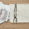 Bufanda de Seda a Cuadros con Perlas Collar Estilo Nuevo Lino Artístico con Perlas Cadena Retro para Clavícula Diseño de Nicho Cadena para Suéter para Mujer