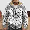Chaqueta de Algodón Gruesa con Forro de Polar Estilo Étnico Camuflaje Transfronterizo 2025 con Cremallera y Bolsillos de Parche para Abrigo