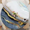 Toalha de mesa redonda estilo ins mais vendida com uma sensação criativa, de alta qualidade e luxo leve, tecido decorativo com padrão de mármore